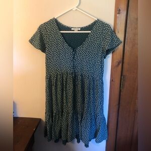 American eagle dress size small teal and white